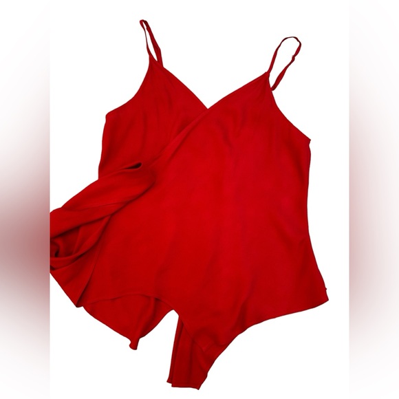 Reformation Ilona Wrap Top in Burgundy Red - LARGE - Picture 13 of 14